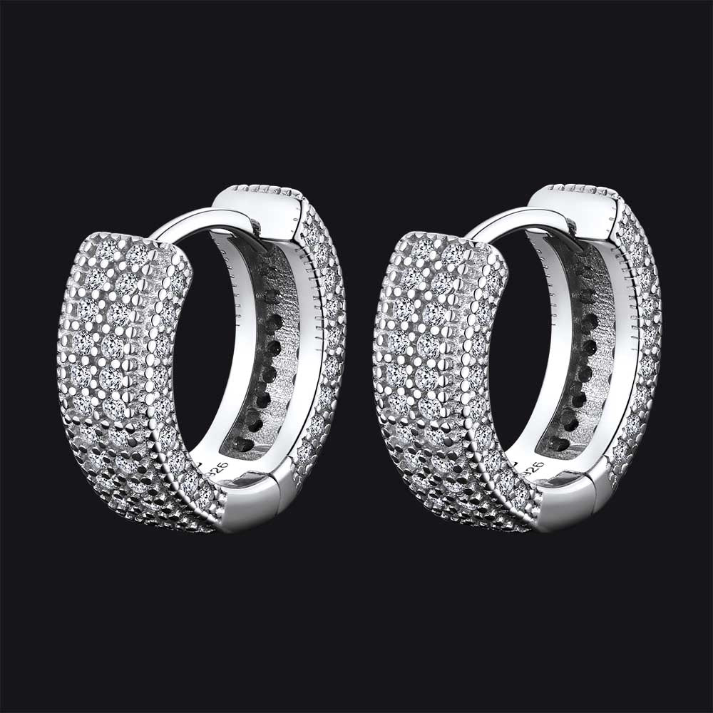FaithHeart Zircon Hoop Sterling Silver Earrings FaithHeart Jewelry
