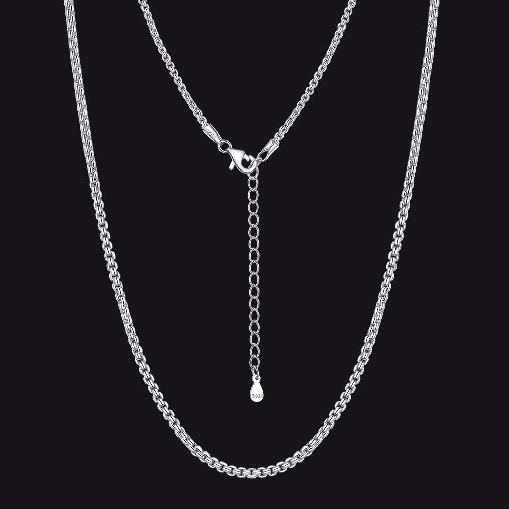 925 Sterling Silver Thin Cable Chain Necklace for Men