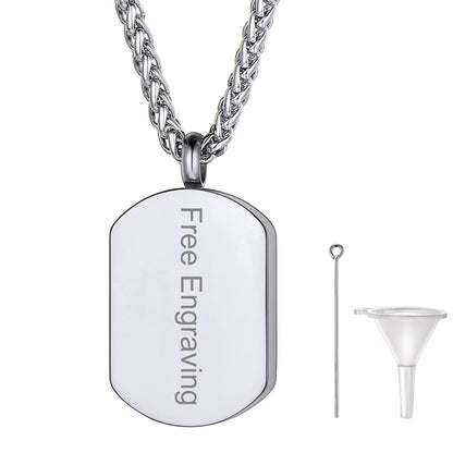 Personalised Urn Picture Dog Tag Necklace Memorial Jewelry