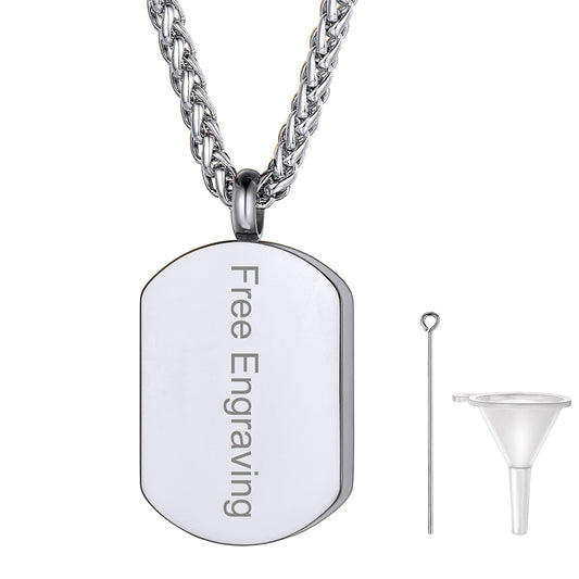 Personalised Urn Picture Dog Tag Necklace Memorial Jewelry