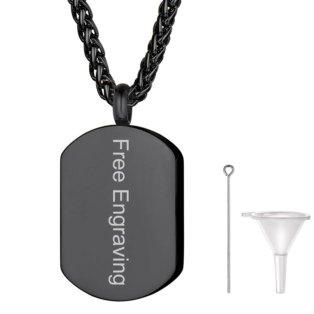 Personalised Urn Picture Dog Tag Necklace Memorial Jewelry FaithHeart Jewelry