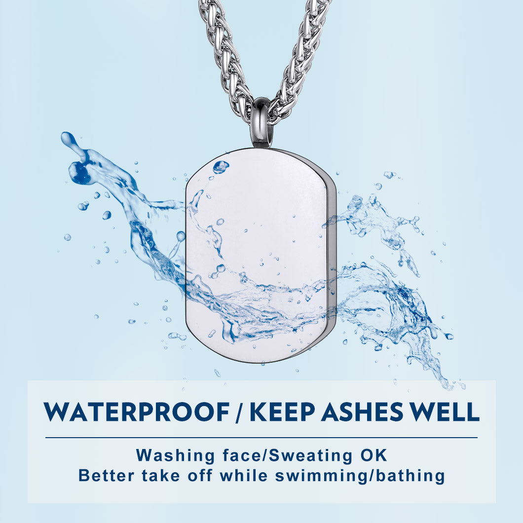 Personalised Urn Picture Dog Tag Necklace Memorial Jewelry FaithHeart Jewelry