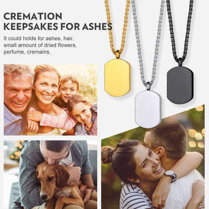 Personalised Urn Picture Dog Tag Necklace Memorial Jewelry