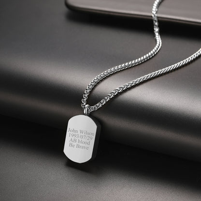 Personalised Urn Picture Dog Tag Necklace Memorial Jewelry