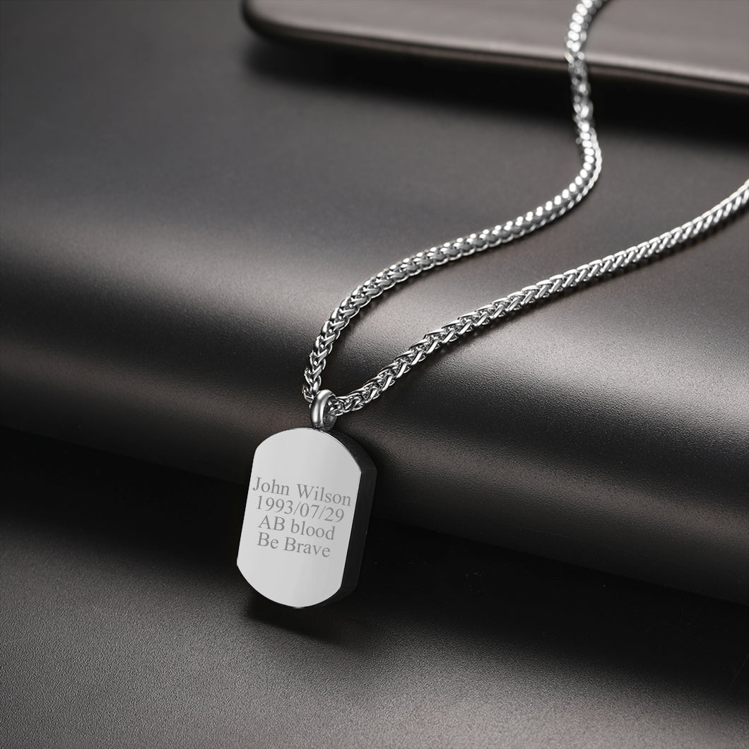 Personalised Urn Picture Dog Tag Necklace Memorial Jewelry