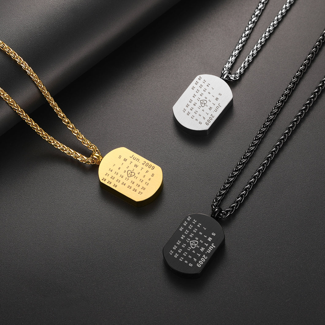 Personalised Urn Picture Dog Tag Necklace Memorial Jewelry