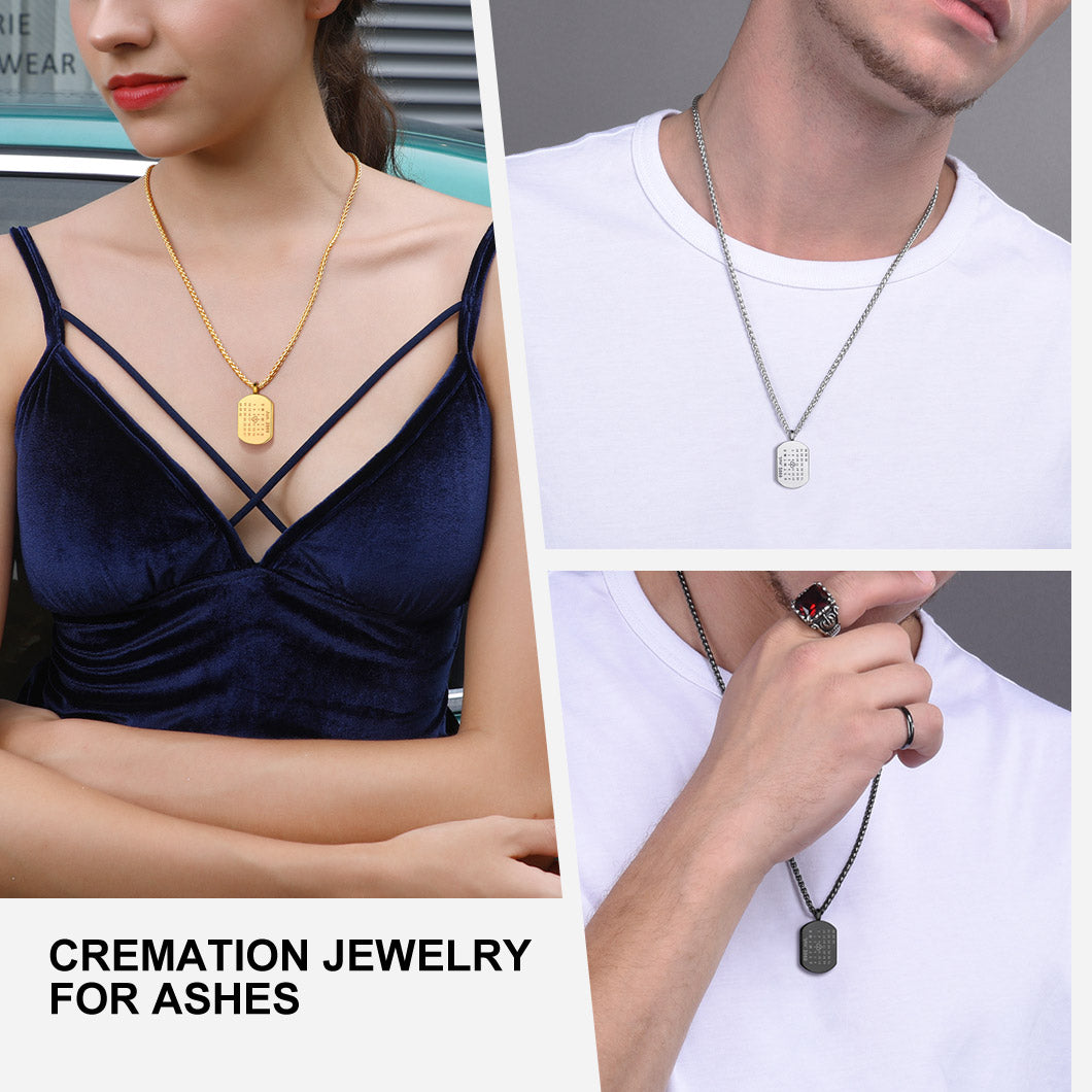 Personalised Urn Picture Dog Tag Necklace Memorial Jewelry