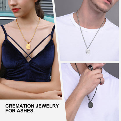 Personalised Urn Picture Dog Tag Necklace Memorial Jewelry