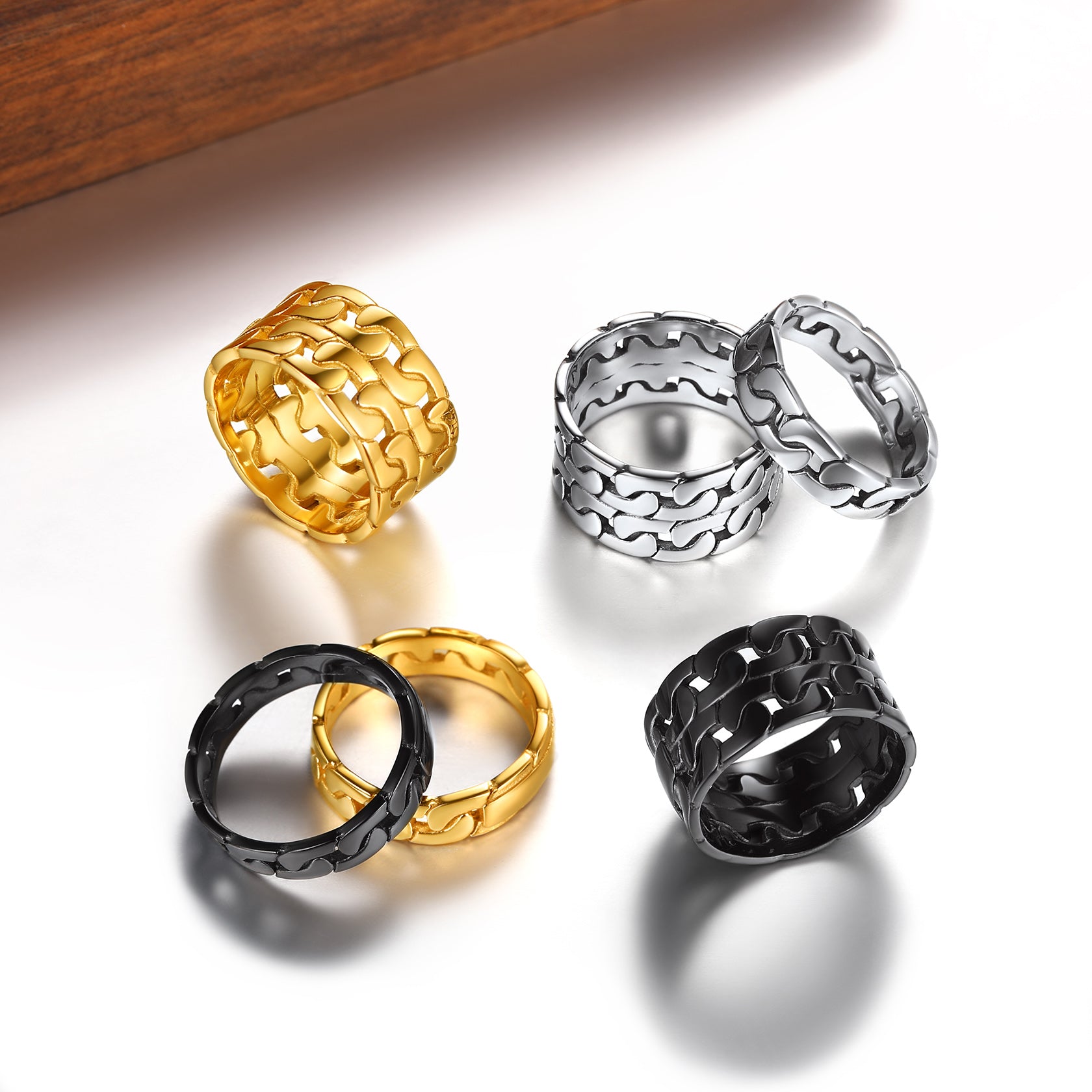 Personalized Cuban Link Chain Rings for Couple Valentines Day Gifts
