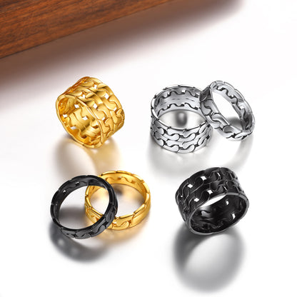 Personalized Cuban Link Chain Rings for Couple Valentines Day Gifts
