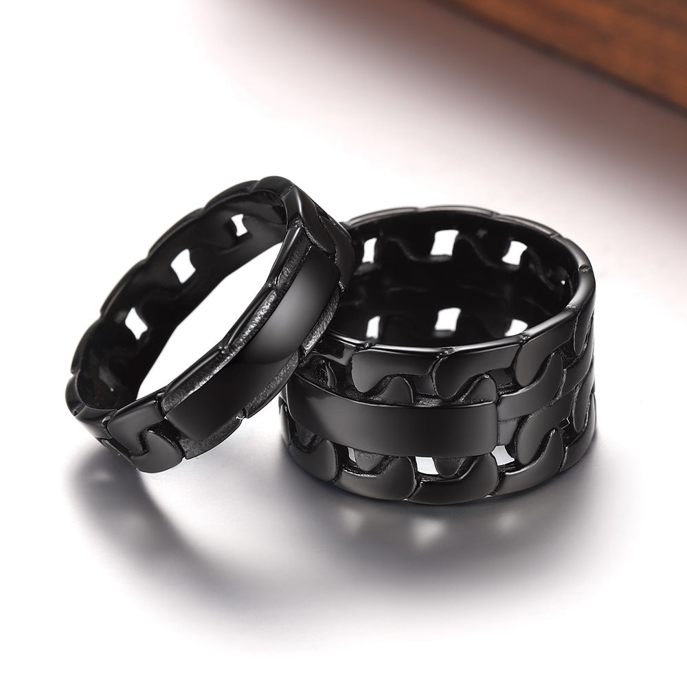 Personalized Cuban Link Chain Rings for Couple Valentines Day Gifts