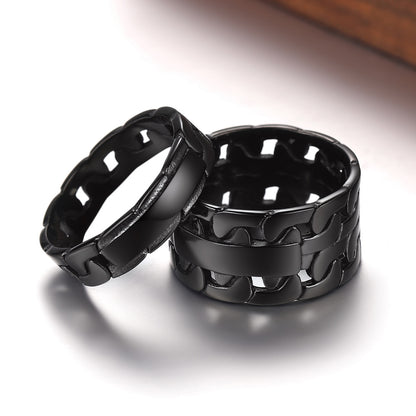 Personalized Cuban Link Chain Rings for Couple Valentines Day Gifts