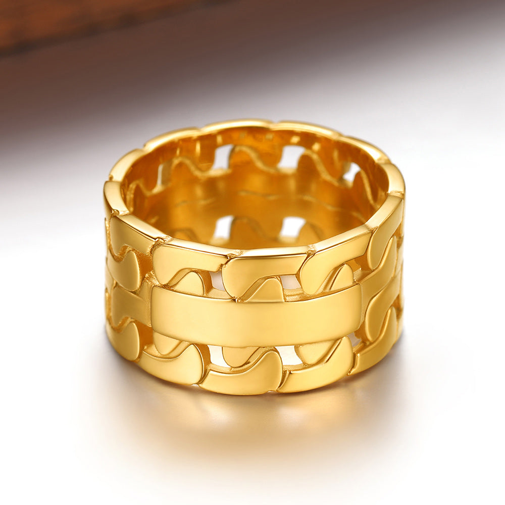 Personalized Cuban Link Chain Rings for Couple Valentines Day Gifts
