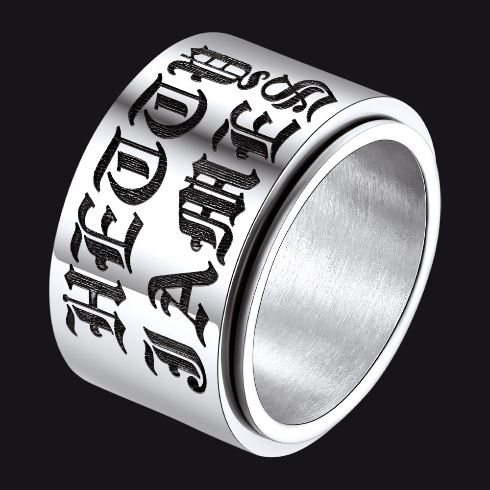 Custom Fidget Spinner Anxiety Rings for Men Women, 9mm/15mm FaithHeart Jewelry