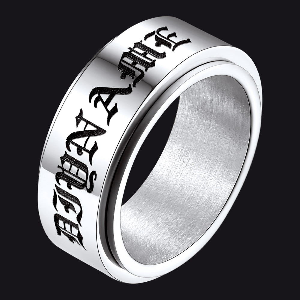 Custom Fidget Spinner Anxiety Rings for Men Women, 9mm/15mm FaithHeart Jewelry