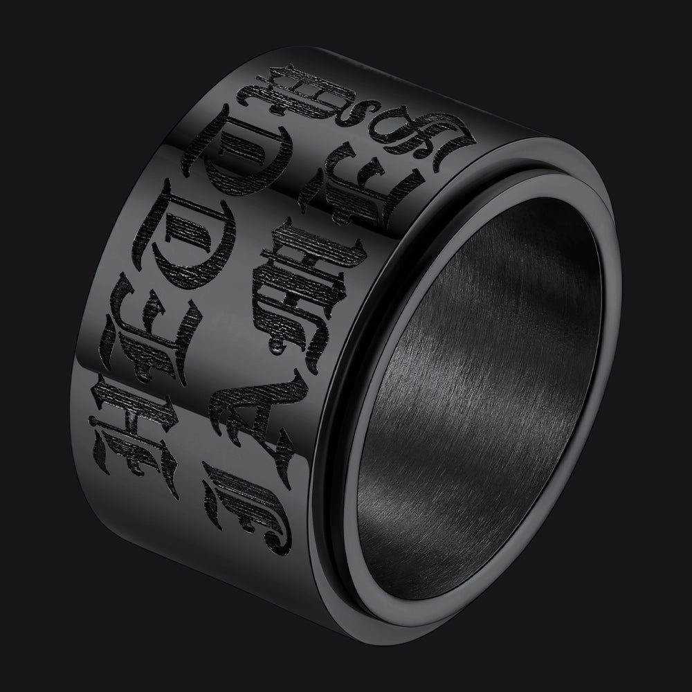 Custom Fidget Spinner Anxiety Rings for Men Women, 9mm/15mm FaithHeart Jewelry