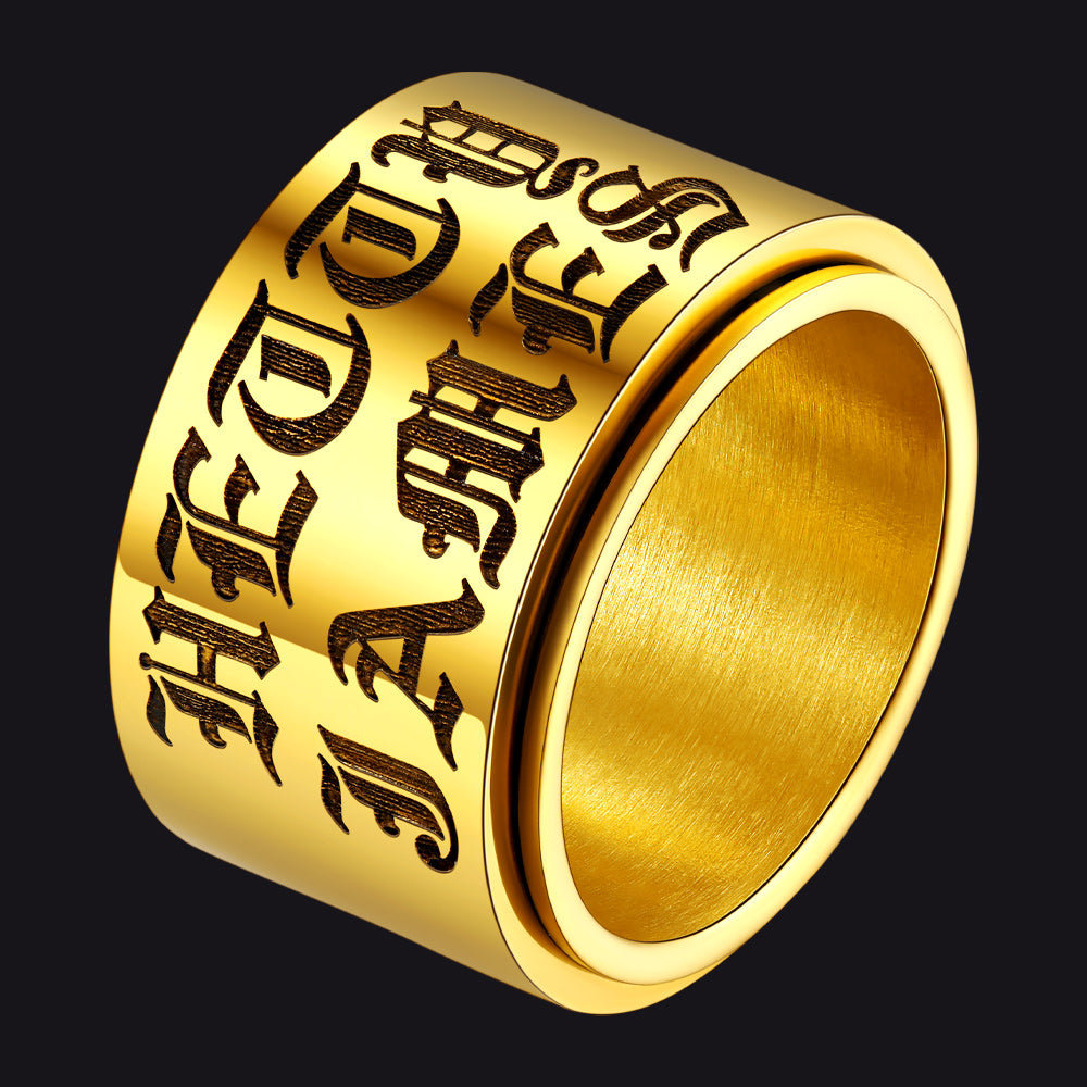 Custom Fidget Spinner Anxiety Rings for Men Women, 9mm/15mm FaithHeart Jewelry