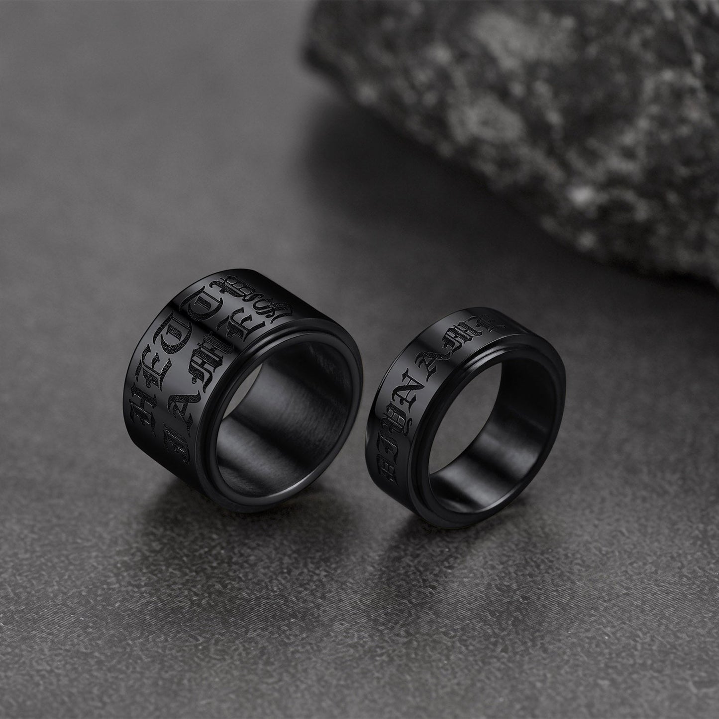 Custom Fidget Spinner Anxiety Rings for Men Women, 9mm/15mm FaithHeart Jewelry