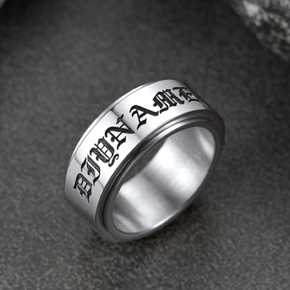 Custom Fidget Spinner Anxiety Rings for Men Women, 9mm/15mm FaithHeart Jewelry