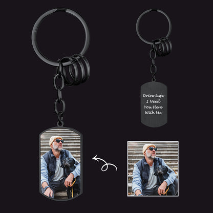 Personalized Dog Tag Keychain With Picture for Men Women FaithHeart Jewelry