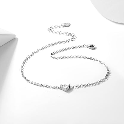 Personalized Heart Anklet Beach Barefoot Jewelry