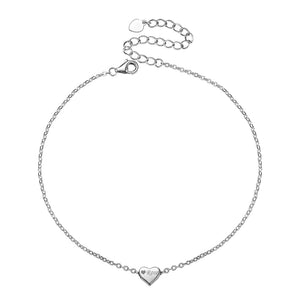 Steel Heart Anklet with Engraving Summer Accessory