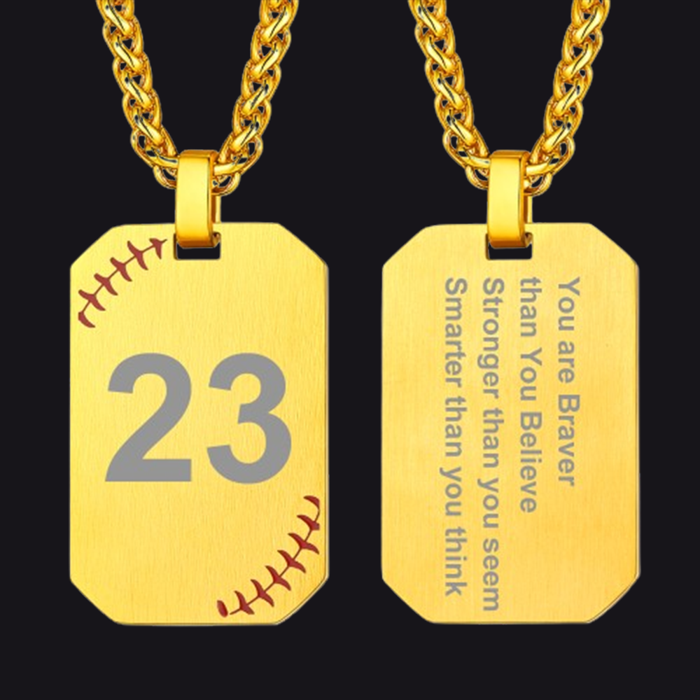 Personalized Stainless Steel Baseball Dogtag Necklace for Men FaithHeart Jewelry