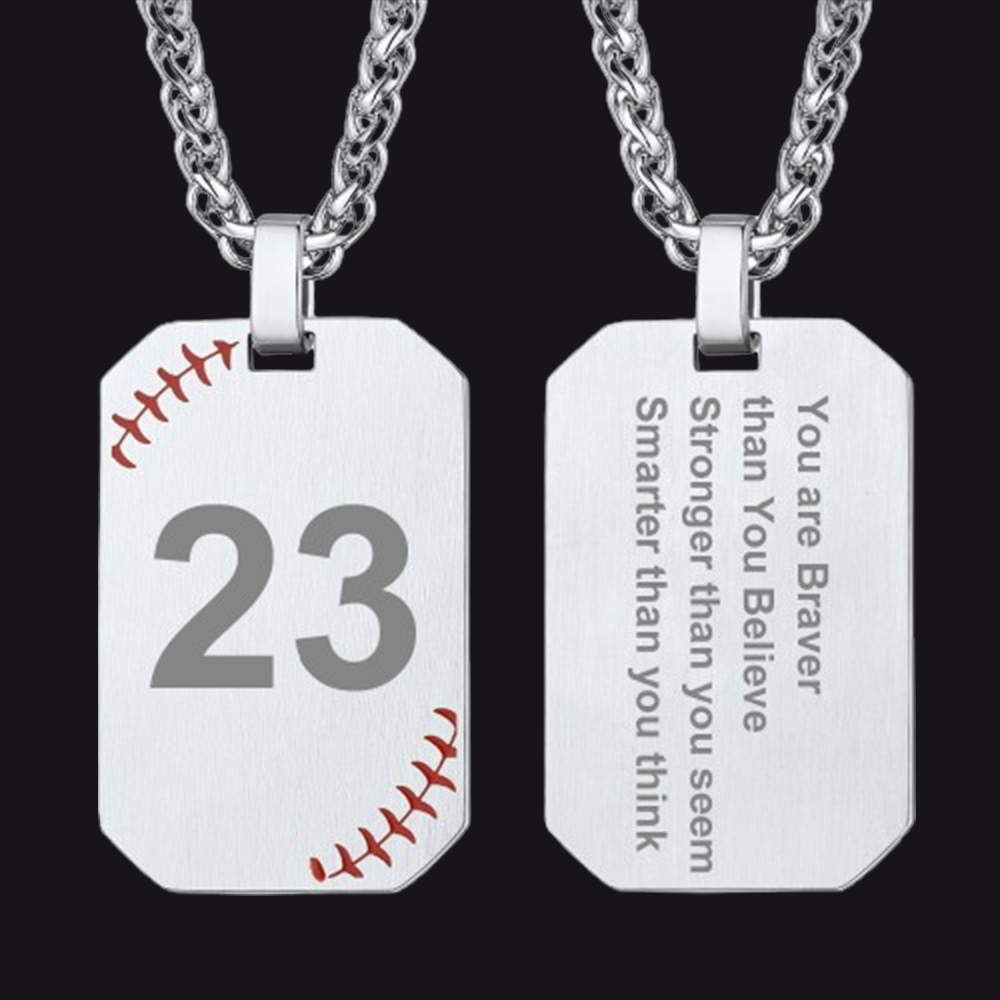 Personalized Stainless Steel Baseball Dogtag Necklace for Men FaithHeart Jewelry