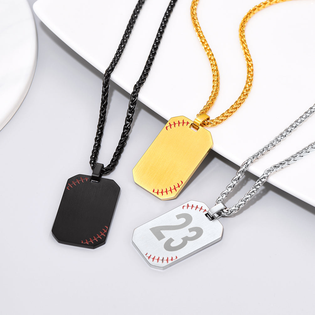 Baseball dog tag necklaces best sale