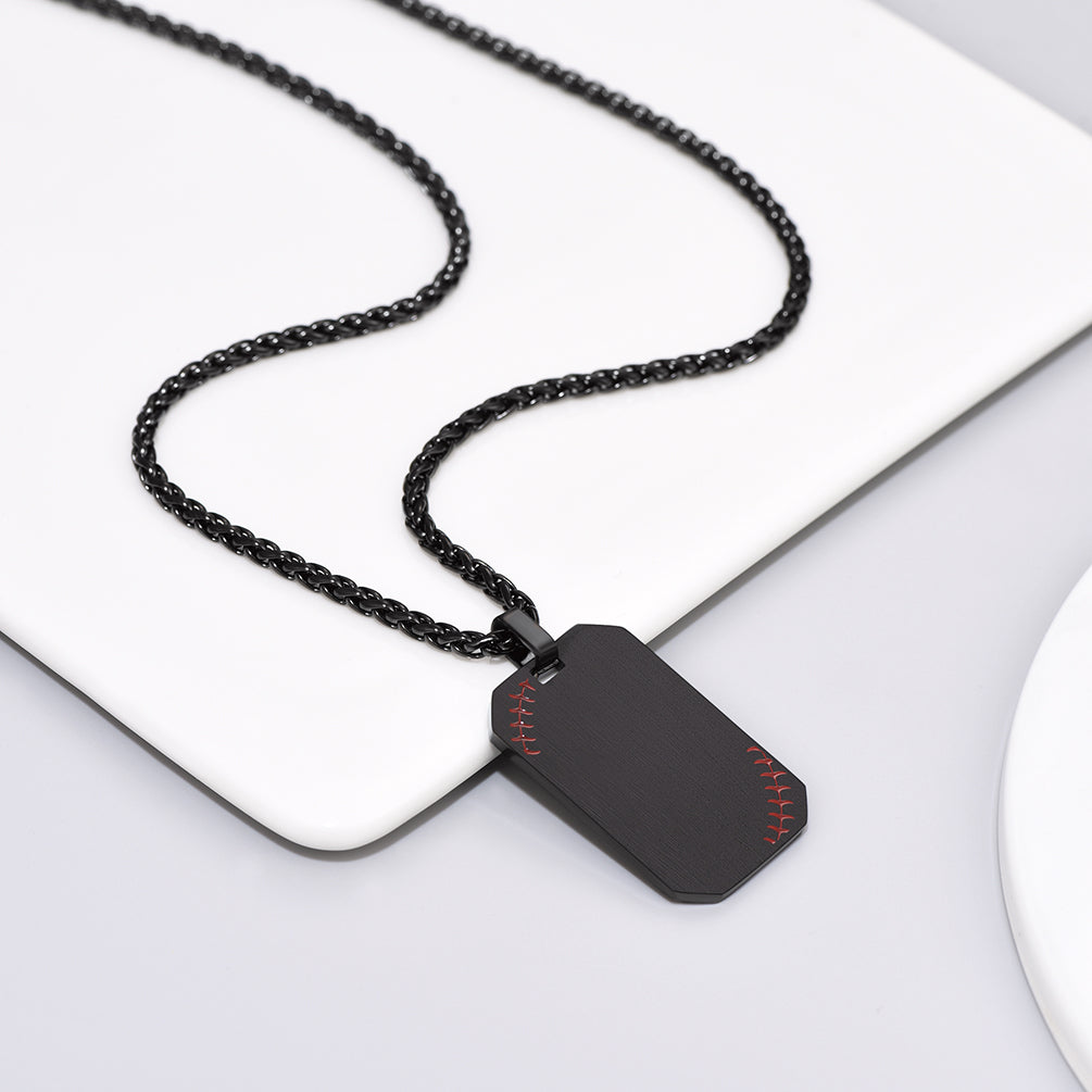 Personalized Stainless Steel Baseball Dogtag Necklace for Men FaithHeart Jewelry