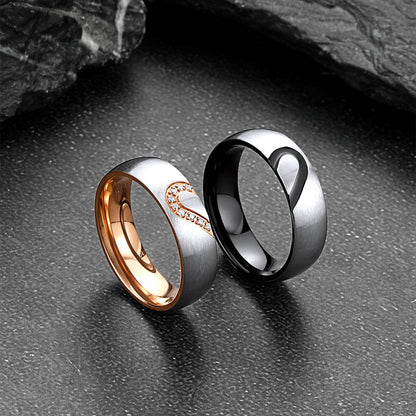 Personalized Heart Matching Couple Rings for Men Wmen BF Gift