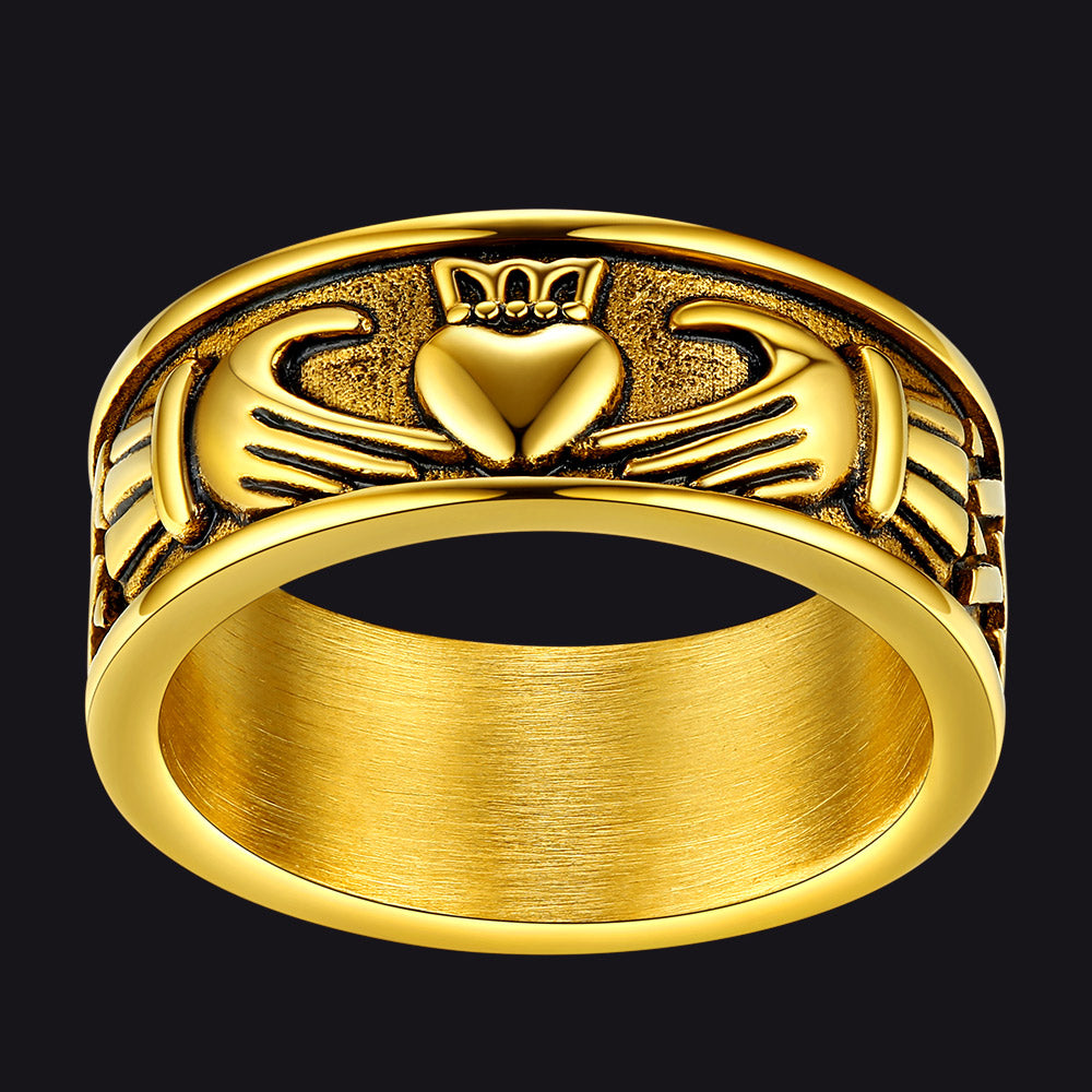 FaithHeart Claddagh Love Wedding Personalized Band Ring FaithHeart