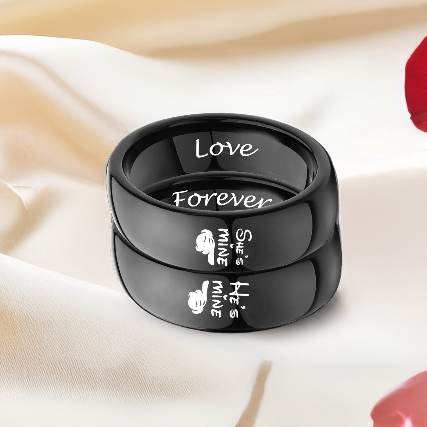 Personalized Couple Promise Rings for Him Her