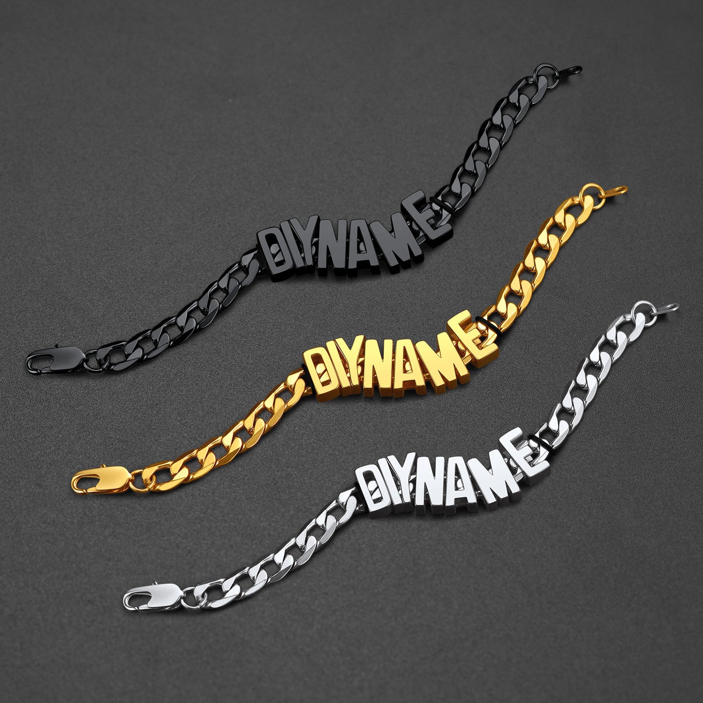 Personalized Name Cuban Link Chain Bracelet for Men