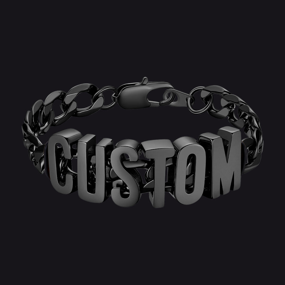 Personalized Name Cuban Link Chain Bracelet for Men