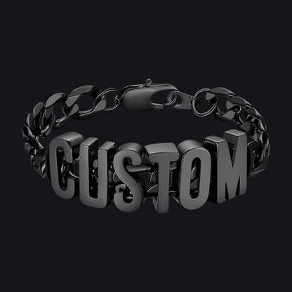 Personalized Name Cuban Link Chain Bracelet for Men