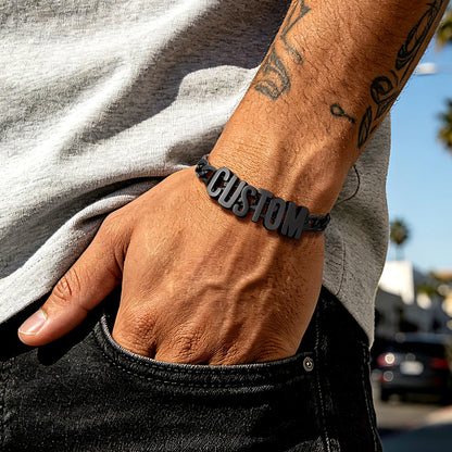 Personalized Name Cuban Link Chain Bracelet for Men