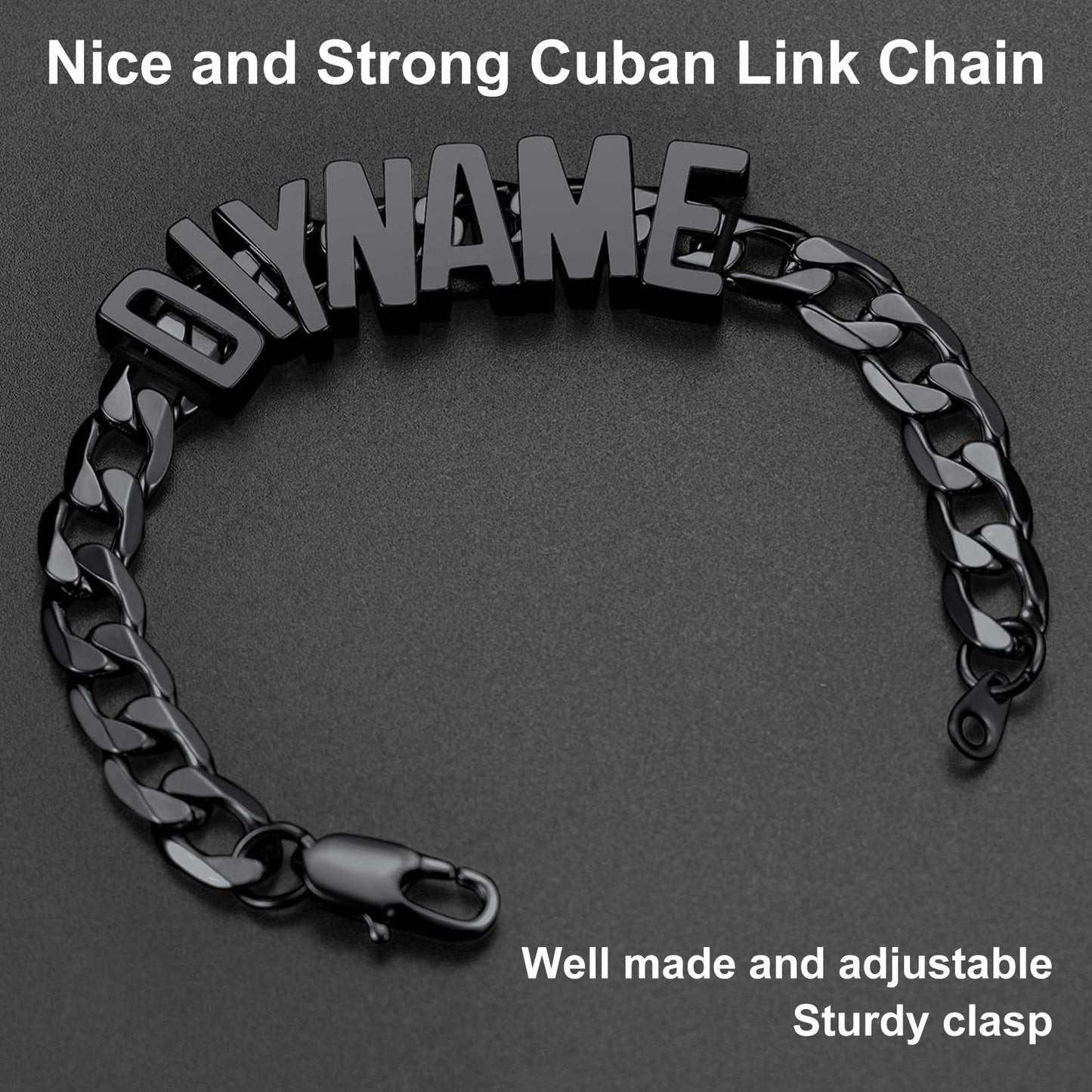Personalized Name Cuban Link Chain Bracelet for Men