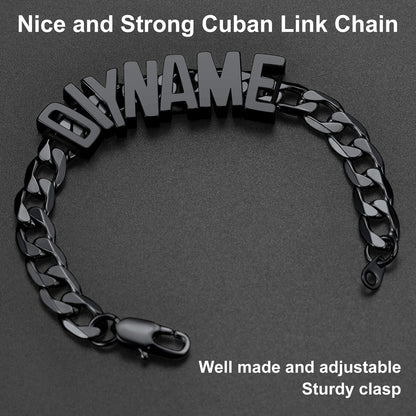 Personalized Name Cuban Link Chain Bracelet for Men