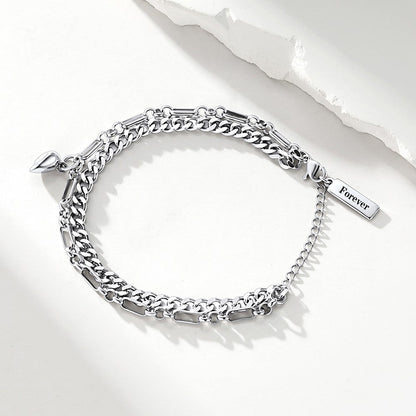 Magnetic Matching Bracelets for Couples – Layered Chain Couple Bracelet Set