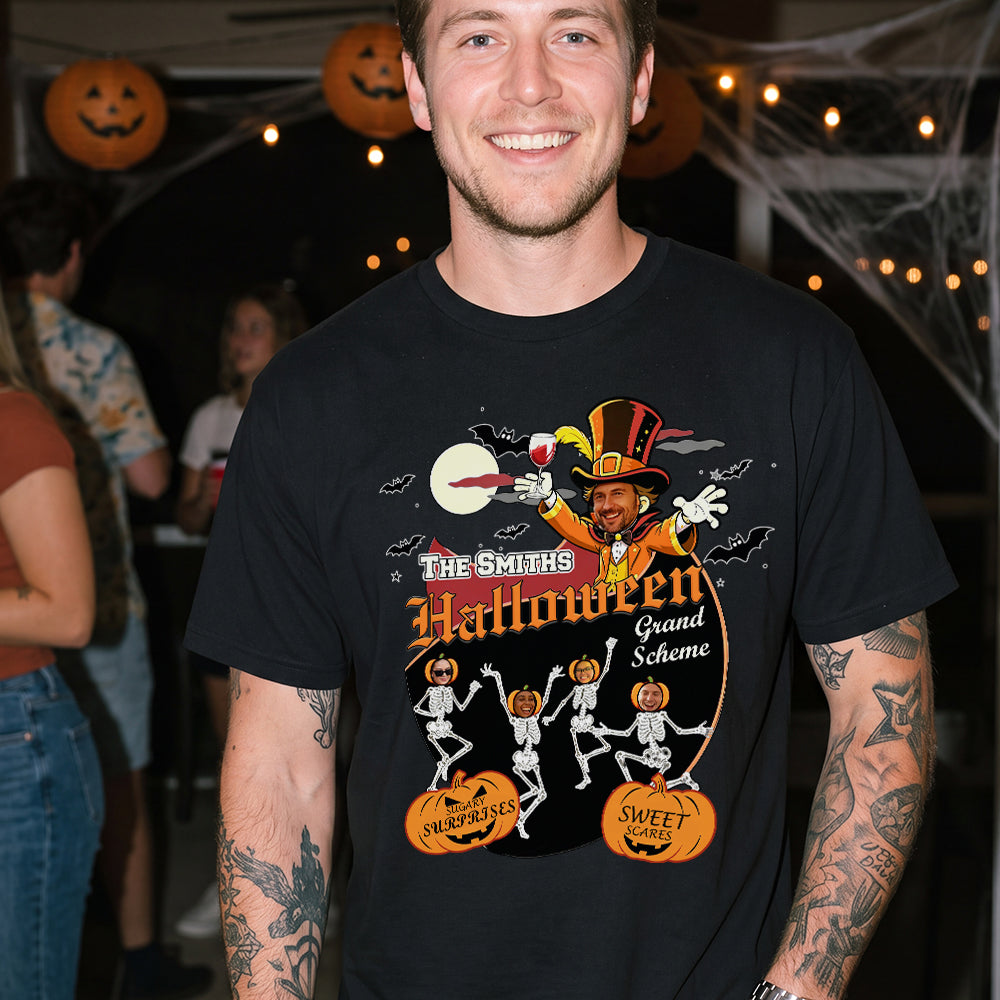 Personalized Face Photo Family Funny Halloween Shirts for Men
