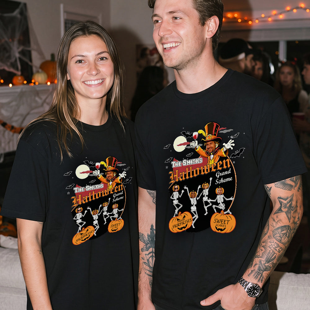 Personalized Face Photo Family Funny Halloween Shirts for couple