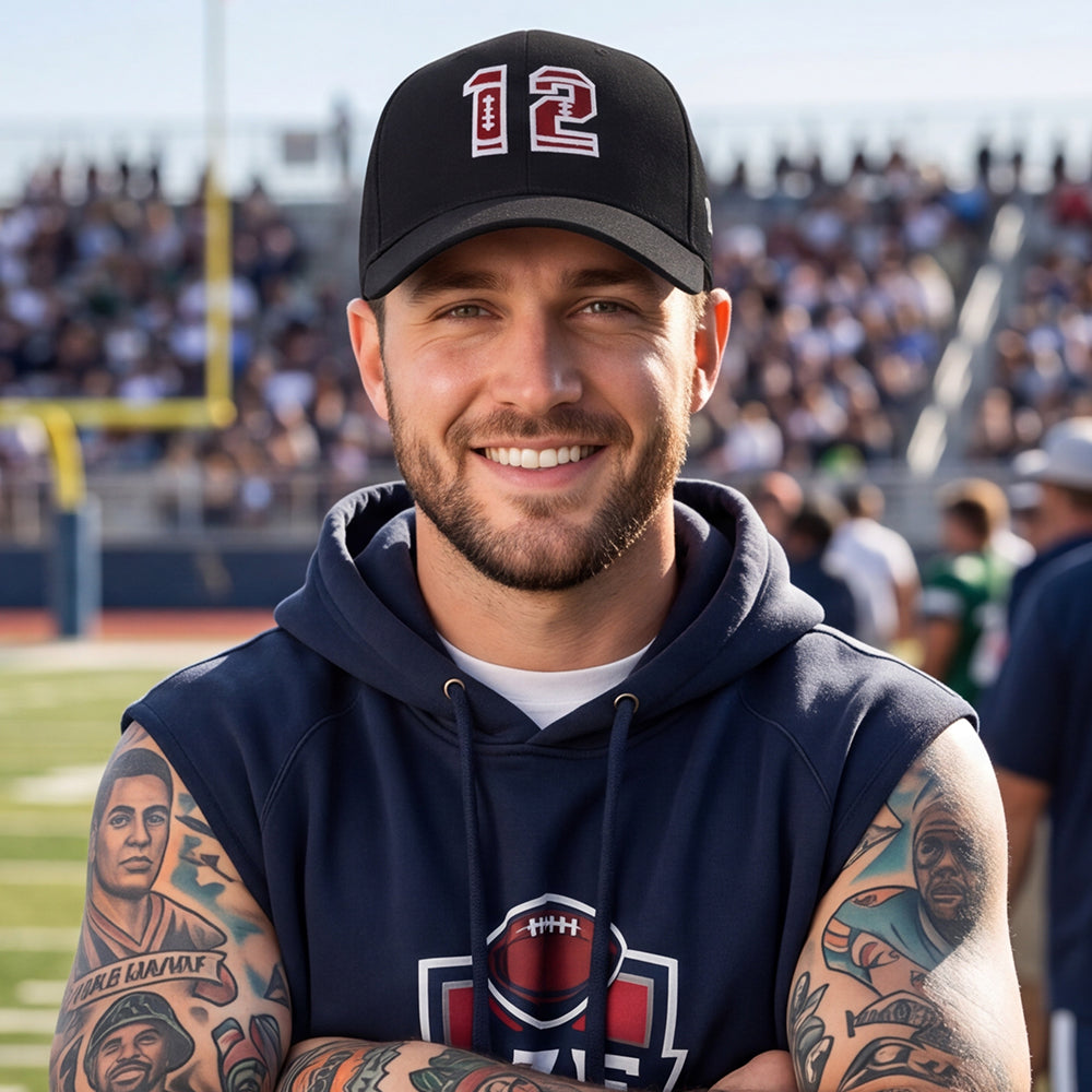 Custom Embroidered Hats with Jersey Number Football Caps For Men  Sports Fans Gift