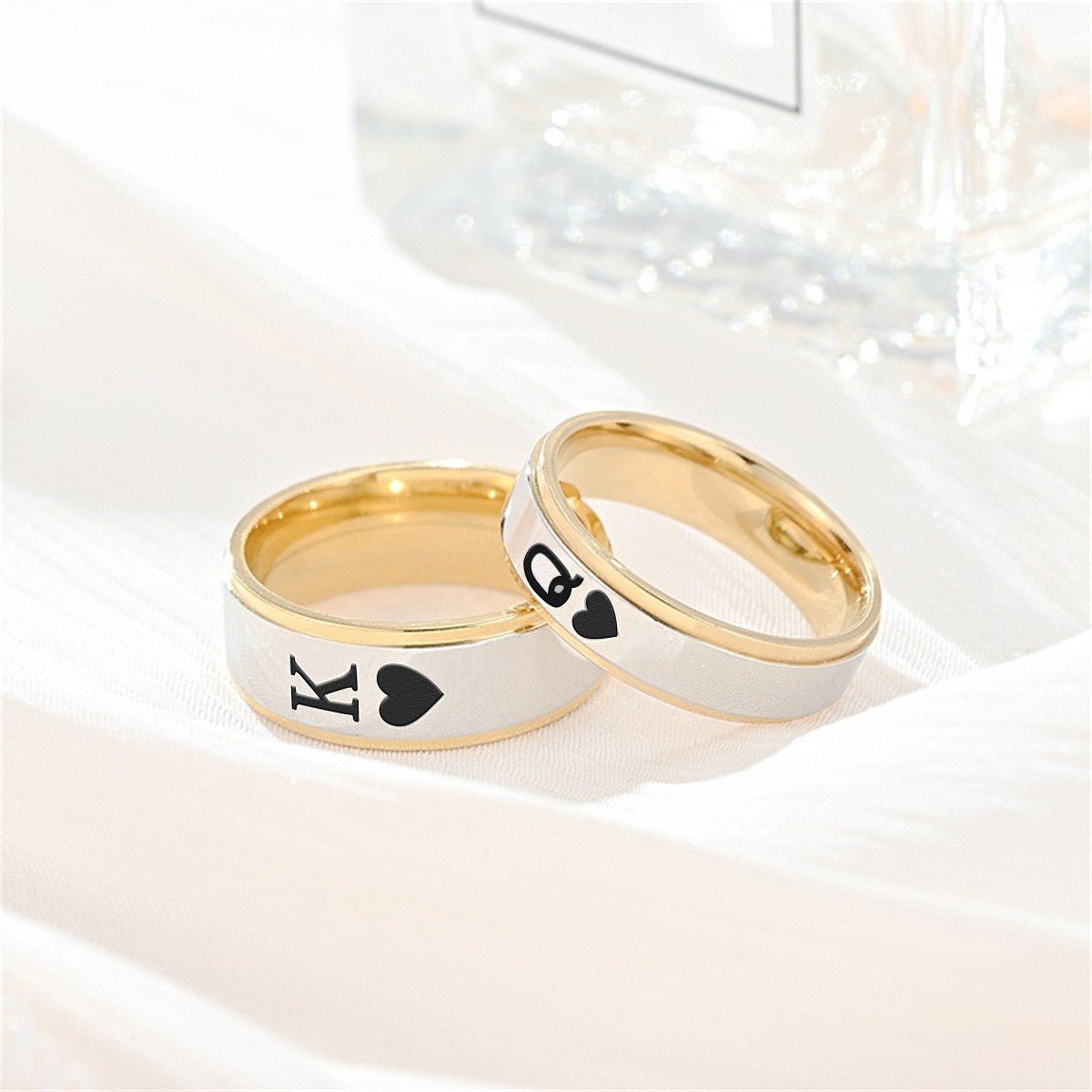 Personalized King Queen Ring for Couple