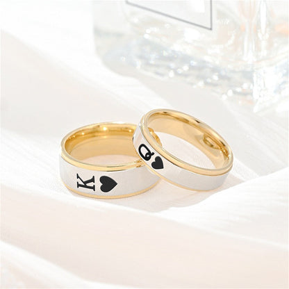 Personalized King Queen Ring for Couple