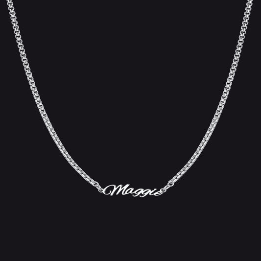 Personalized Multi Name Box Chain Necklaceimg