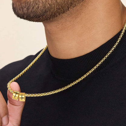 Personalized Name Beads Chain Necklace for Men