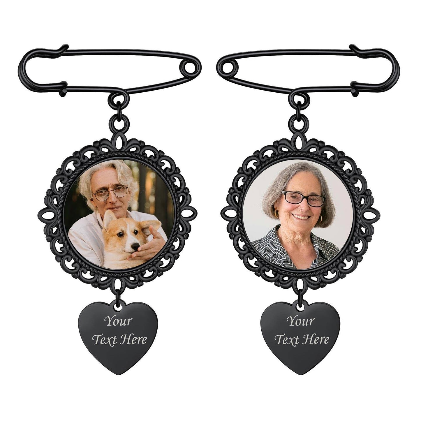 Customized Wedding Bouquet Photo Charm Brooch Pins