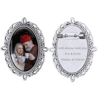 Customized Bouquet Photo Charms Memorial Pins for Wedding