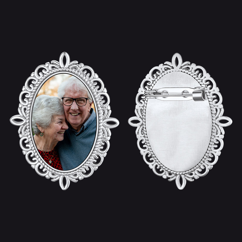 Customized Memorial Wedding Photo Charms Pins Bridal Groom